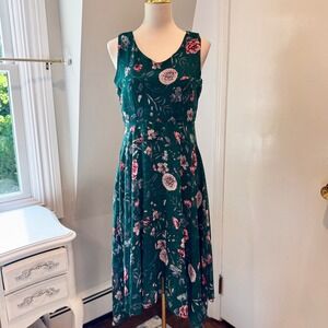 CODE Green Floral High Low Sleeveless Dress Pretty | Size 10